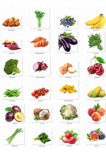Pack 110 Imágenes Frutas/verduras Para Imprimir Envío X Mail