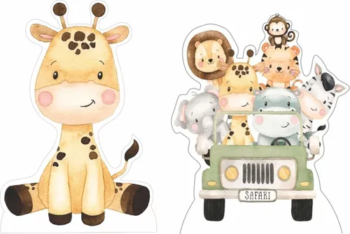 comprar Decoração De Festa Display Chão Safari Baby Jipe E Girafa comprar Decoração De Festa Display Chão Safari Baby Jipe E Girafa