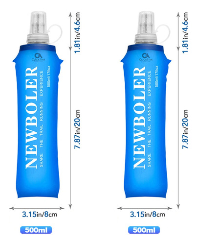 Botellas Flexibles Chaleco Hidratación, Correr, Bici 2_500ml Agua