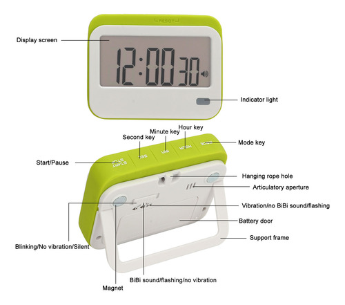 Reloj Despertador Digital De Cocina Con Dígitos Grandes