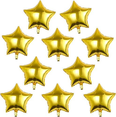 10pcs Goldo De La Estrella Dorada Foil Foil 18 Pulgadas Foil