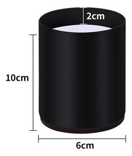 Carbo Steel Bed Table Riser Sofá Redondo 6x10cm Negro