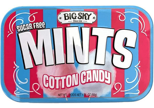 Tabletas Mints Cotton Candy Big Sky Bullet, lata de 50 g