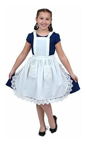 Deluxe Girls Lace Victorian Maid Costume Kids Delantal