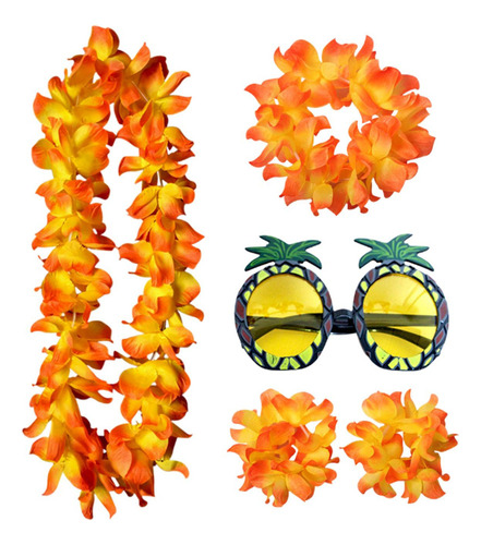 3 Conjunto De Disfraz De Collar Hawaiano, Accesorio De