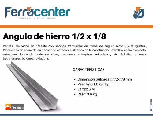 Angulo De Hierro 1 2 X 1 8 6 Mts De Largo Oferta Ferrocenter