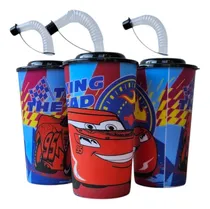 Comprar 20 Vasos Cars Tapa Y Popote Fiesta Cars Dulcero Cars
