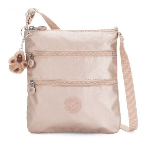 Bolsa Crossbody Kipling Keiko Quartz Metallic (original) Acabado de los herrajes Niquel Color de la correa de hombro Rosa Diseño de la tela Liso