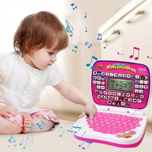 Mini Computador De Juguete Didactico Y Educativo Rosa Esp/in
