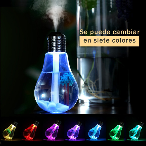 Humidificador Difusor De Aroma Tipo Bombilla Recargable Usb