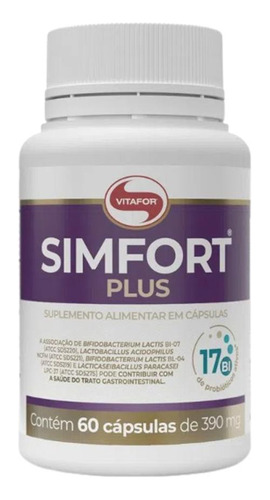 Kit 2x: Simfort Plus Probiótico 4 Espécies Vitafor 60