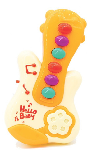 Brinquedo Para Bebês Mini Guitarra Musical Divertido Cor Laranja