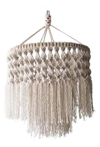 Lámpara De Macramé Boho, Lámpara Marco De Madera 40x50cm