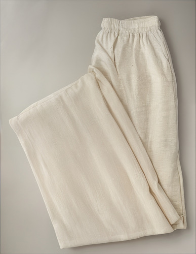 Pantalon Palazzo De Oficina Lino Elastizado Mujer