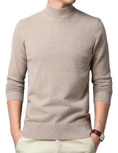 Camisa De Cuello Medio Moderna For Hombre, Sudadera De Punto