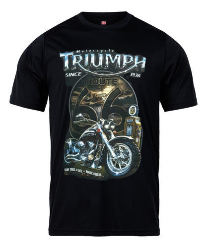 Remera De Algodon  Yorkstone Moto Triumph 66 Talles Xs A Xxl