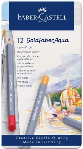 Lapices Goldfaber Acuarelable Faber Castell X12 Lata