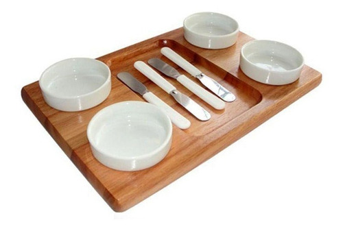 Bandeja Para Pate Com 4 Cumbuca 2122 - Ms Madeira