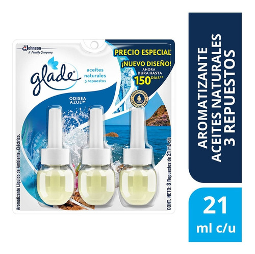 Repuesto Para Aromatizante Glade Odisea Azul 3 Repuestos De 21ml