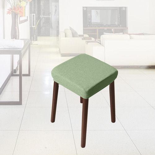 Taburete De Tocador De Color Sólido Funda Lavable Verde B
