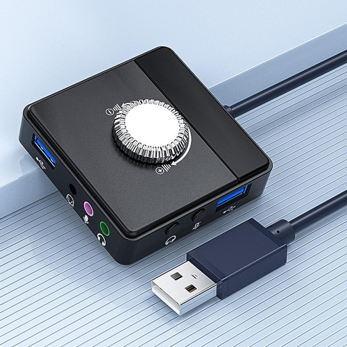 Tarjeta De Sonido Usb Externa De 3 Puertos Para Sistemas De