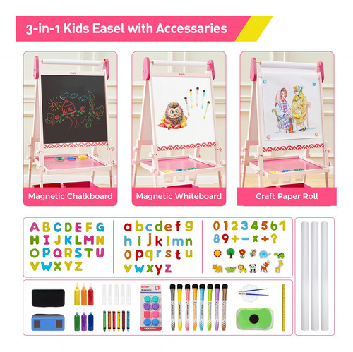 Art Easel Funlio Anti-warping Kids 3, Ajustable En Altura, R