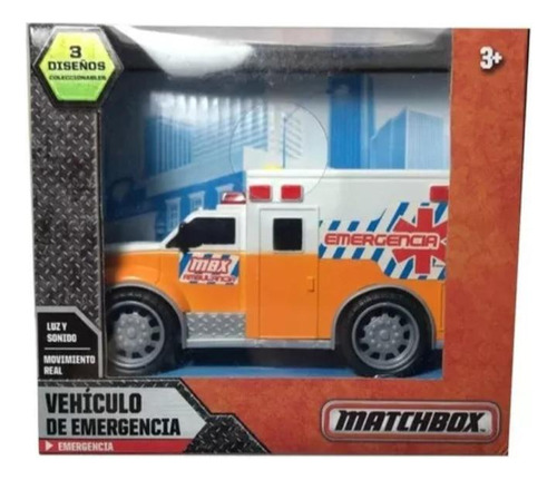 Matchbox Vehículo De Emergencia- Blanco Con Naranja-