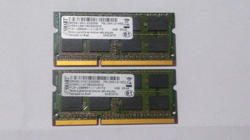  Kit Memoria Smart 8gb (2 X 4gb)  Note Ddr3 Pc3-12800s 2rx8