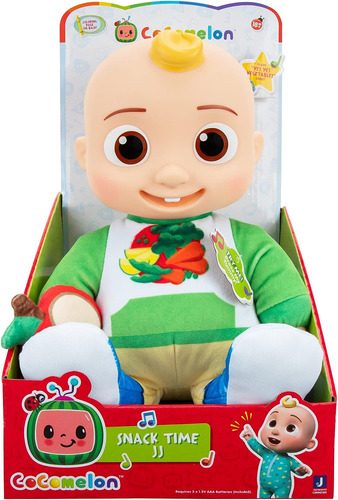 Cocomelon Snack Time Presenta Jj Doll Con Red Apple Plush -