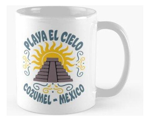 Taza Diseño De Pirámide Maya De Playa El Cielo Beach Cozumel