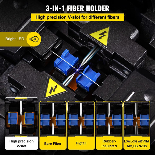 Vevor Fusion Splicer Enfoque Automático Jw4108s Ftth Fibra Ó