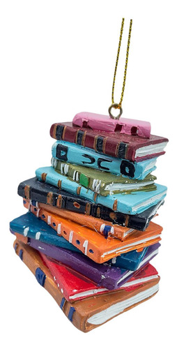 2 Pila De Libros De Lectura, Adorno Navideño, Adornos Para
