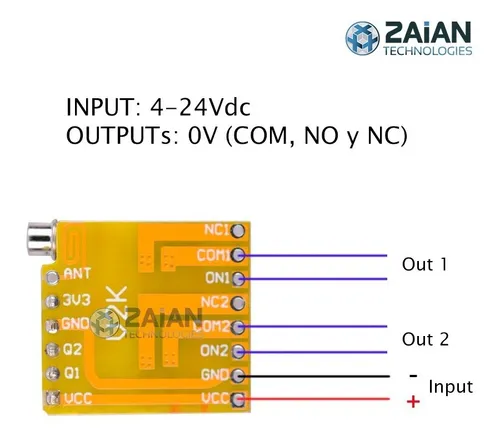 Rele Relevo Relay Portatil Rf Multivoltaje Entre 3.7v Y 12v