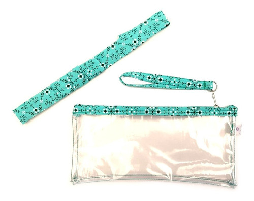 Imagem 1 de 3 de Kit Feminino Tiara Tecido Com Laço E Estojinho Transparente