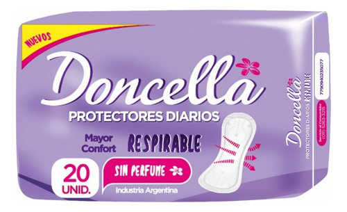 Doncella Protector Anatomico Pocket Respirable Sin Perfume de 20unidades