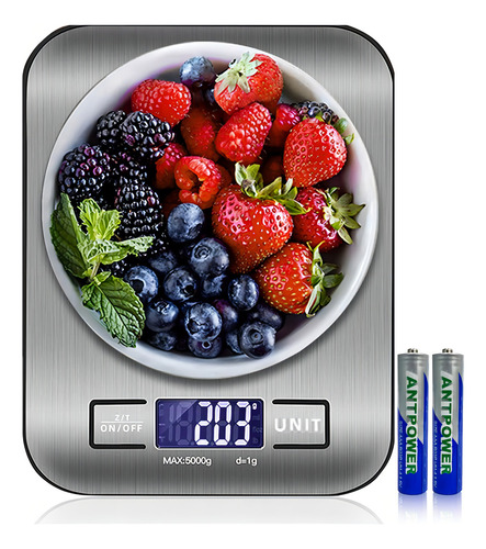 Báscula Digital De Cocina,báscula De Cocina Digital De Acero Inoxidable, Báscula De Cocina Impermeable Para El Hogar Con Pantalla Lcd,báscula De Gramos Multifuncional Para Hornear Alimentos,5