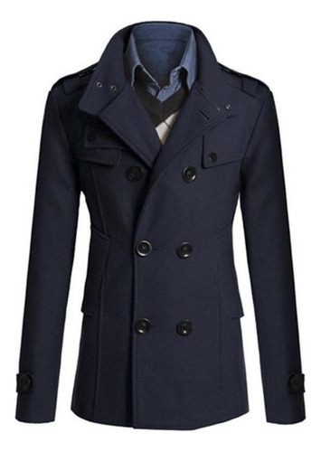 Gabardina Con Doble Botonadura Para Hombre, Abrigo De Invier