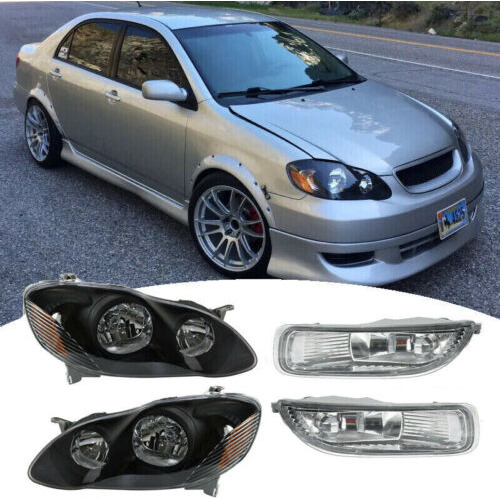 For 2003-2004 Toyota Corolla Front Bumper Black Headligh Rrx