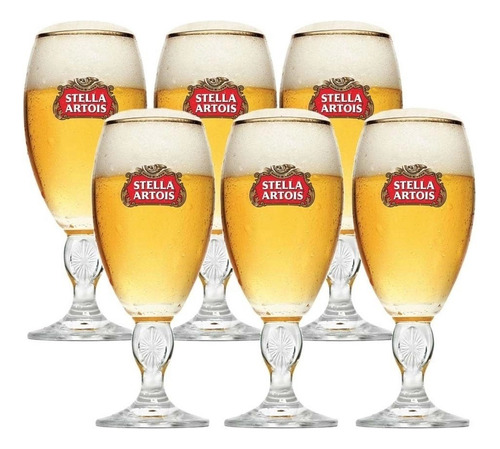 Copo Taça Calice Cerveja Stella Artois Conjunto 06 Unidades