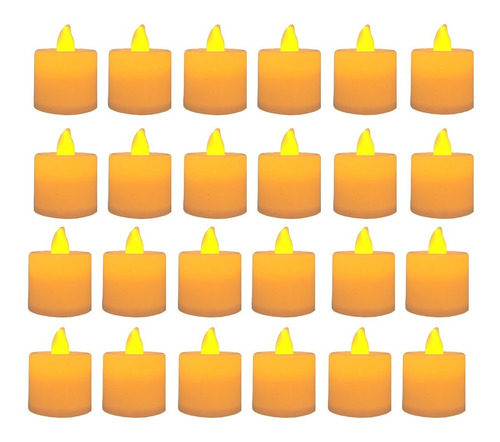 Imagen 1 de 10 de Velas Led Velitas Blanca Calida Pila Incluida Pack X 24