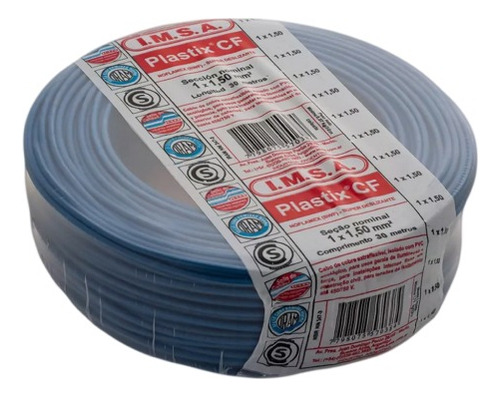 Cable Unipolar 1,5mm Normalizado Imsa Rollo Celeste 100mts