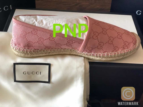 Espadrilles Gucci Rosa 4mx Auténtico
