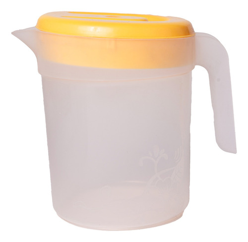 Jarra Redonda Plástica Con Tapa, 2l, 18x17cm (6pz) Color Mix Color