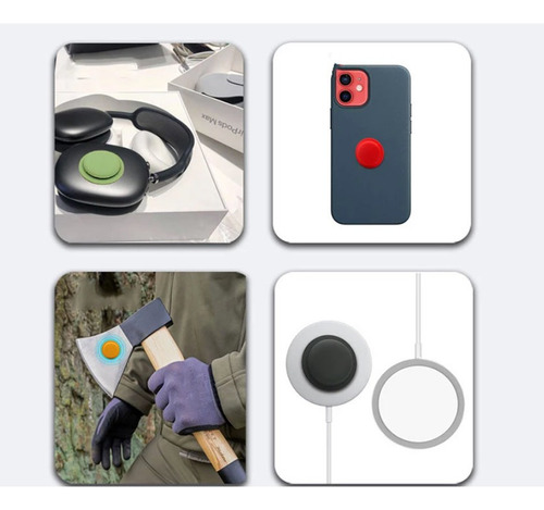 Imagem 2 de 5 de Capa De De Silicone Adesiva Para Apple Airtag - Preta