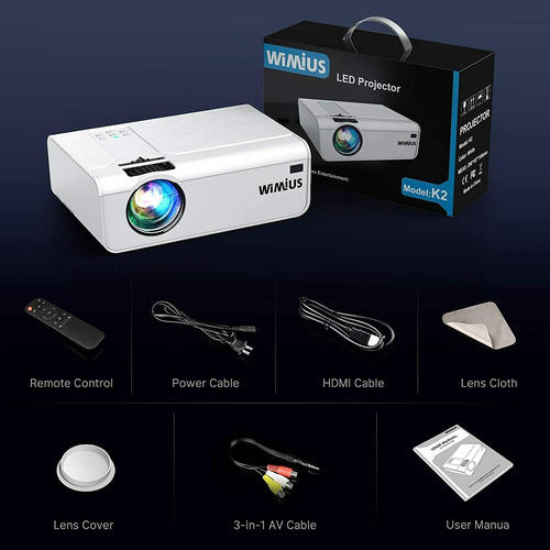 Imagen 6 de 8 de Wimius Wireless 4k Full Hd 6200 Lúmenes Proyector Lcd Por...