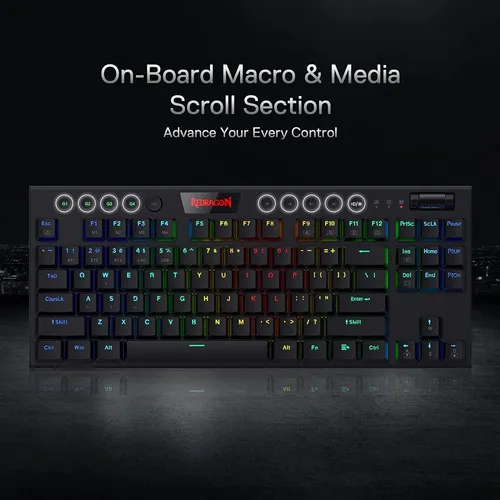 Redragon K621 Horus Tkl Teclado Mecánico Inalámbrico Rgb,...