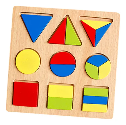 Rompecabezas De Madera Montessori – 12 Formas Geométricas Con Perillas Para Niños 1-3 Años