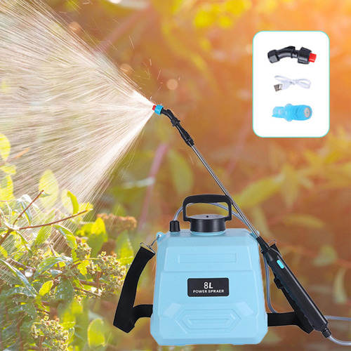 Rociador Eléctrico Para Césped Y Jardín Con 8 Litros Azul
