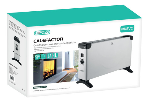 Calefactor Convector Con Termostato 2 Niveles De Temperatura
