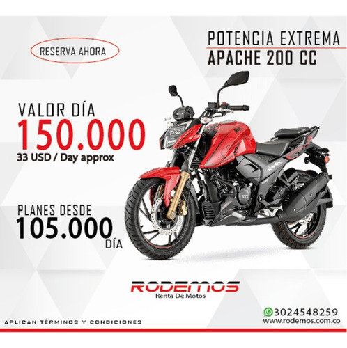 Renta Alquiler De Motos 200cc En Medellín Por Días